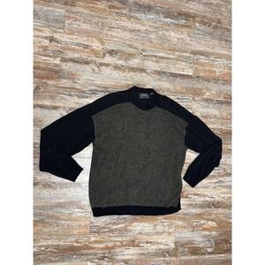 Mens Vintage 80's 90's Saxony Collection Sweater Size 3XT 3XL Tall Black Tan